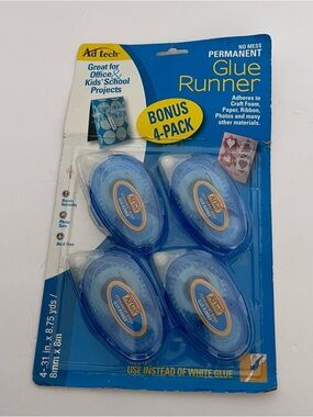 Blue Permanent Glue Runner - Bonus 4-Pack